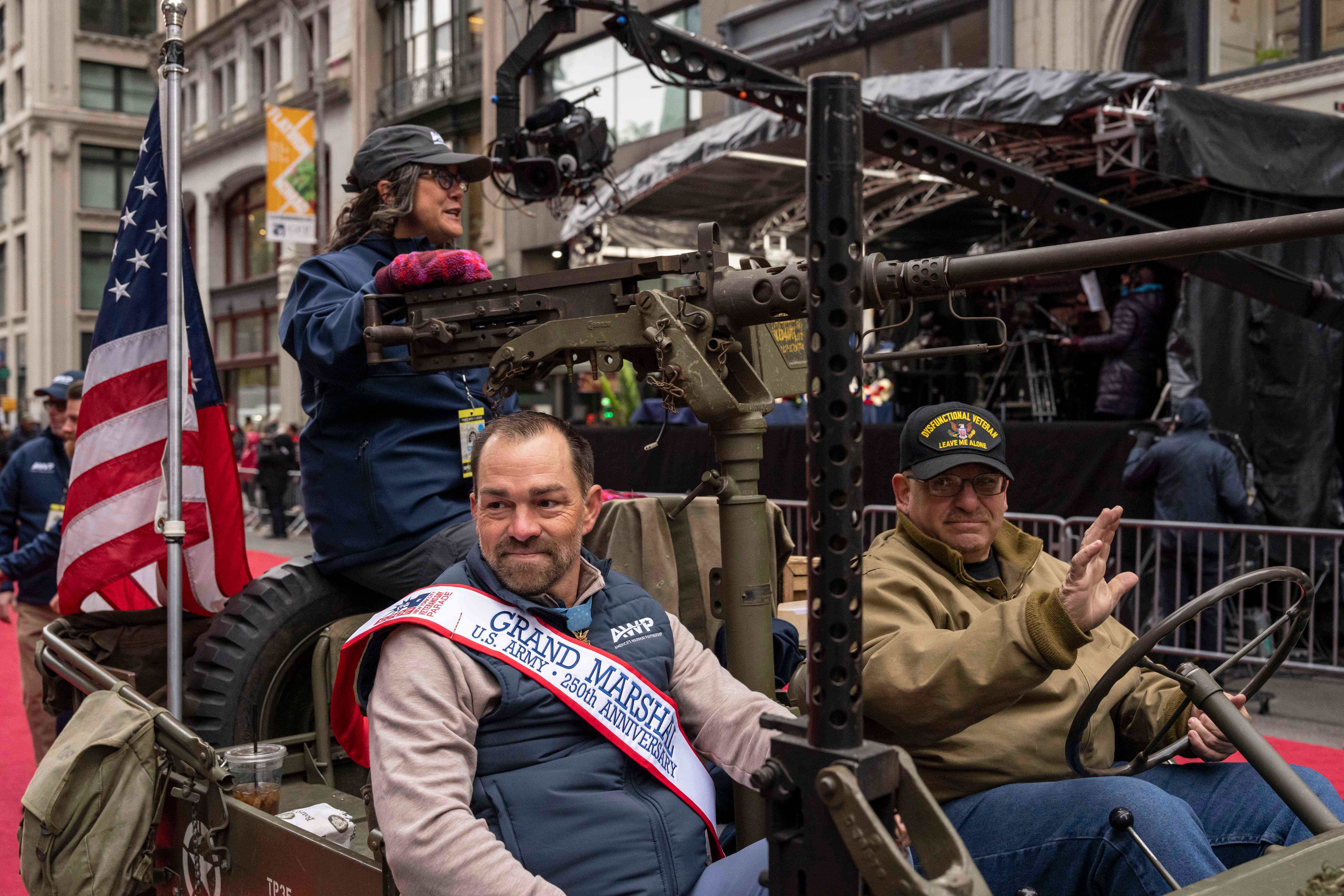 People participate in the 106th annual Veterans Day Parade on November 11, 2025, in New York City. 