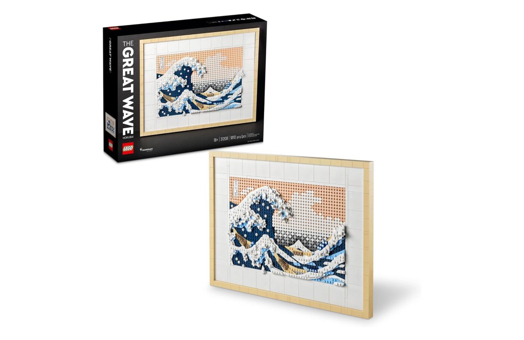LEGO Art Hokusai – The Great Wave, 3D Japanese Wall Art, Framed Ocean Canvas Picture for Home or Office Décor, Creative DIY Activity, Arts & Crafts Kit, Hobbies for Adults, 31208
