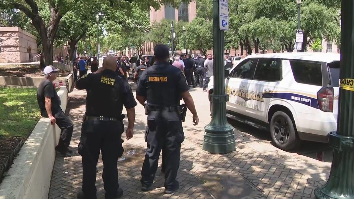 Police in downtown Houston after a shooting