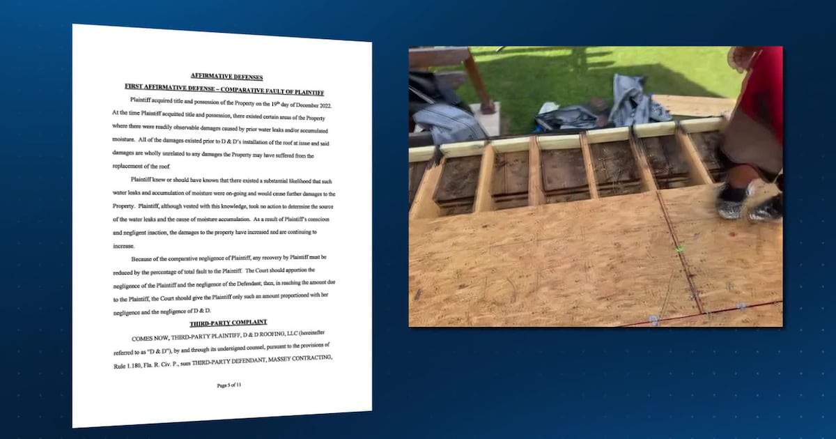 Family claims roofer caused water damage, which brought mold – Action News Jax