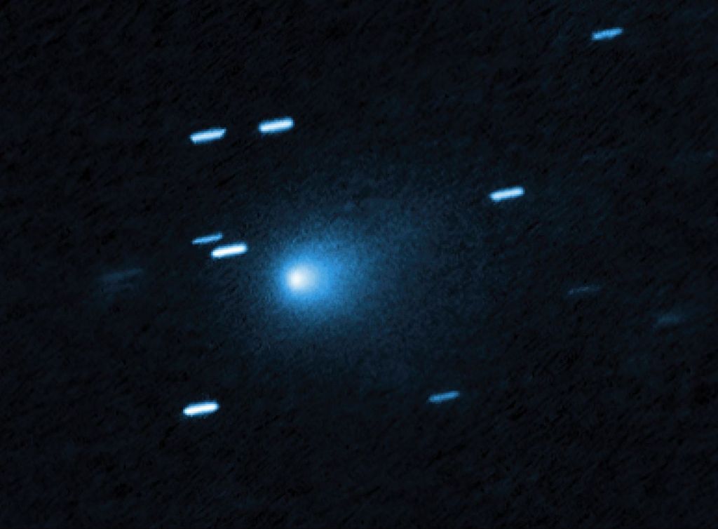 Image of interstellar comet 3I/ATLAS captured by the Hubble Space Telescope's Wide Field Camera.