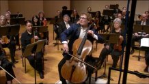 Alexander Hersh cellist playing Dvorak Cello Concerto in B minor with the Highland Park Strings