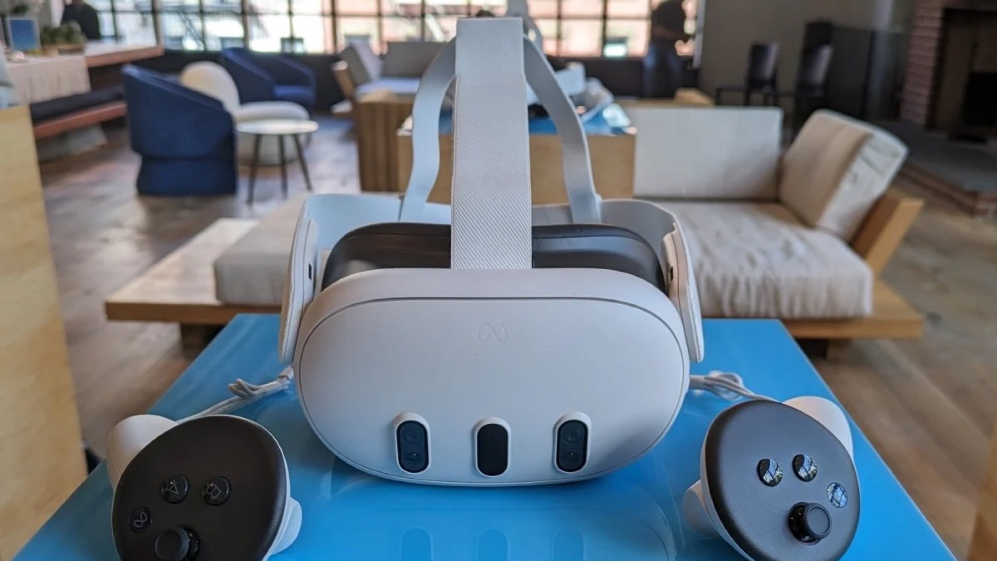 meta quest 3 with controllers