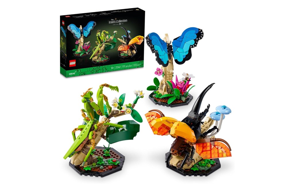 LEGO Ideas The Insect Collection, Fun Gift for Nature Lovers, with Life-Size Blue Morpho Butterfly, Hercules Beetle and Chinese Mantis Display Models, Bug Building Set and Nature Décor, 21342
