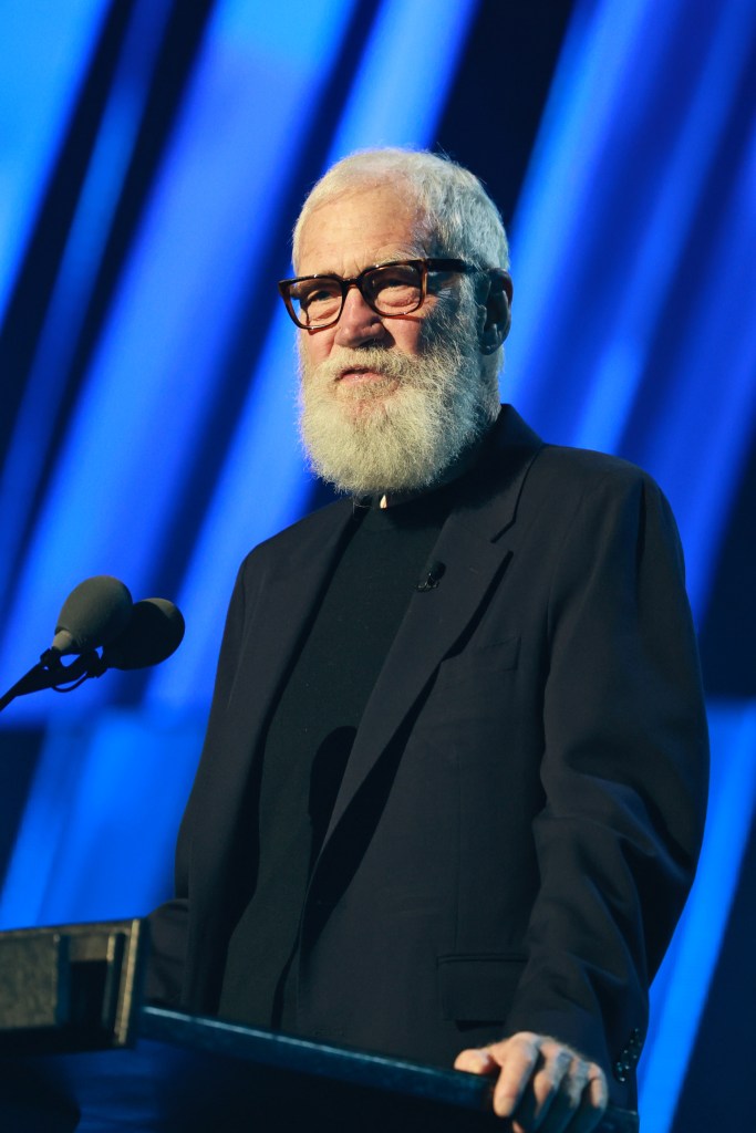 David Letterman speaking at the 2025 Rock & Roll Hall Of Fame Induction Ceremony.