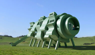five rotating modules form interactive segmented house of the future by michael jantzen