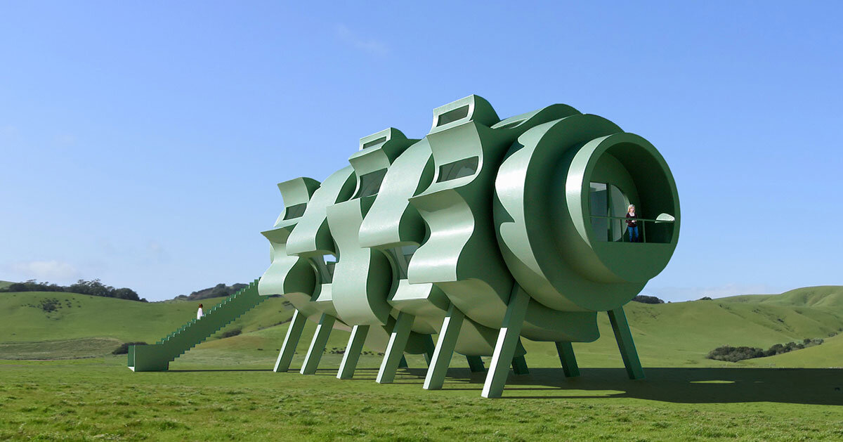 five rotating modules form interactive segmented house of the future by michael jantzen