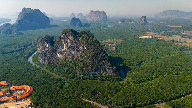 Thailand limestone karsts at a national park