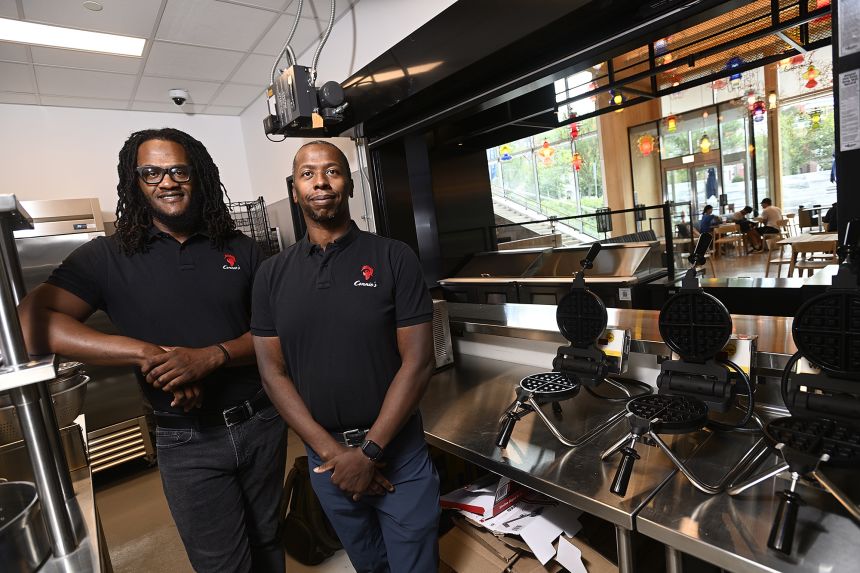 Connie’s Chicken and Waffles' co-founders Shawn and Khari Parker.