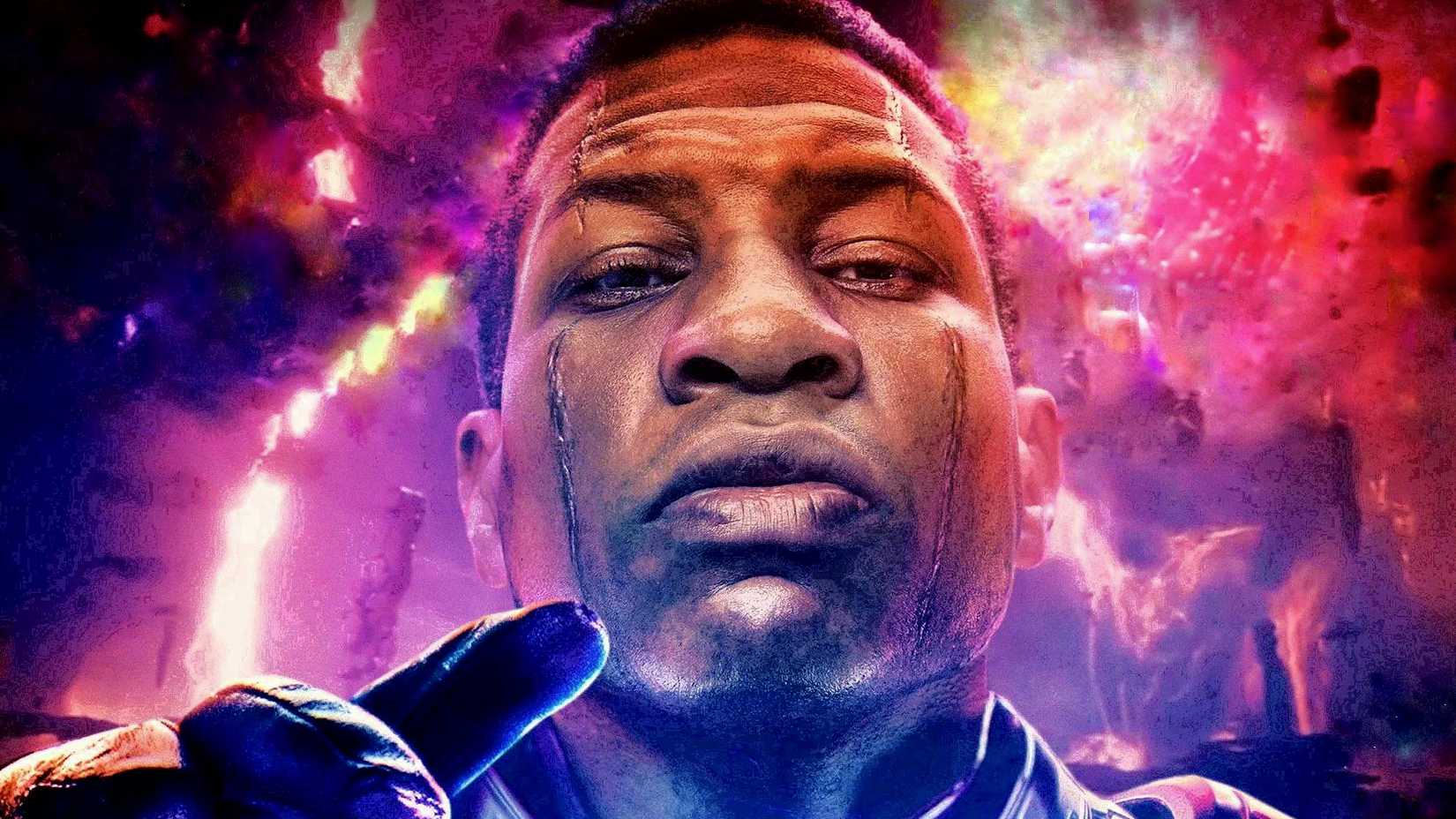 Jonathan Majors' Kang the Conqueror extends his hand in the Quantum Realm in Quantumania