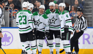 Benn gets 400th NHL goal, Stars score 8 in win against Oilers