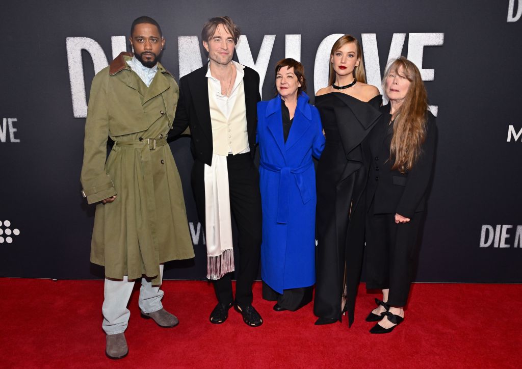 LaKeith Stanfield, Robert Pattinson, Lynne Ramsay, Jennifer Lawrence and Sissy Spacek attend the "Die My Love" New York premiere