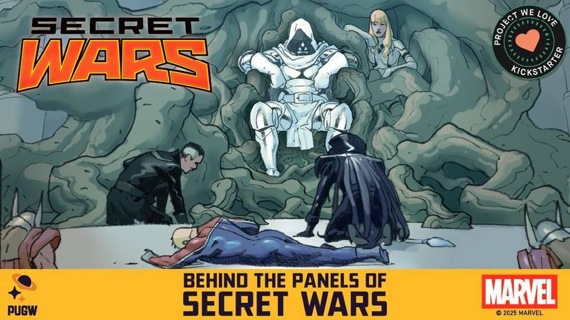 Marvel's Behind the Panels of Secret Wars art depicting God Emperor Doom and his followers