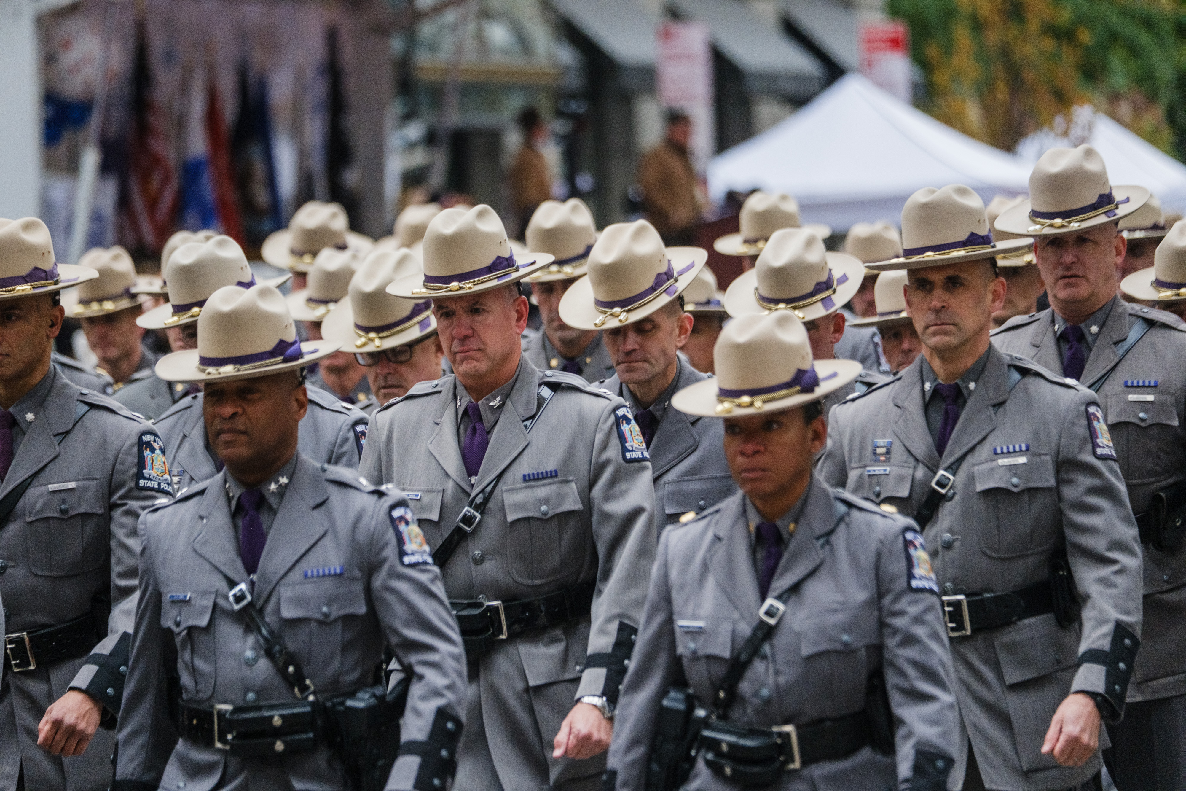 People participate in the 106th annual Veterans Day Parade on November 11, 2025, in New York City. 