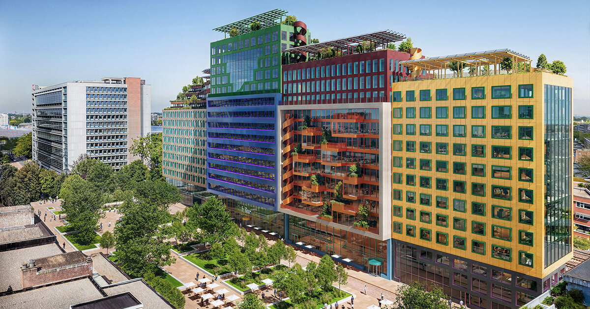 MVRDV to build vibrant office district in rotterdam with donald judd-inspired facades