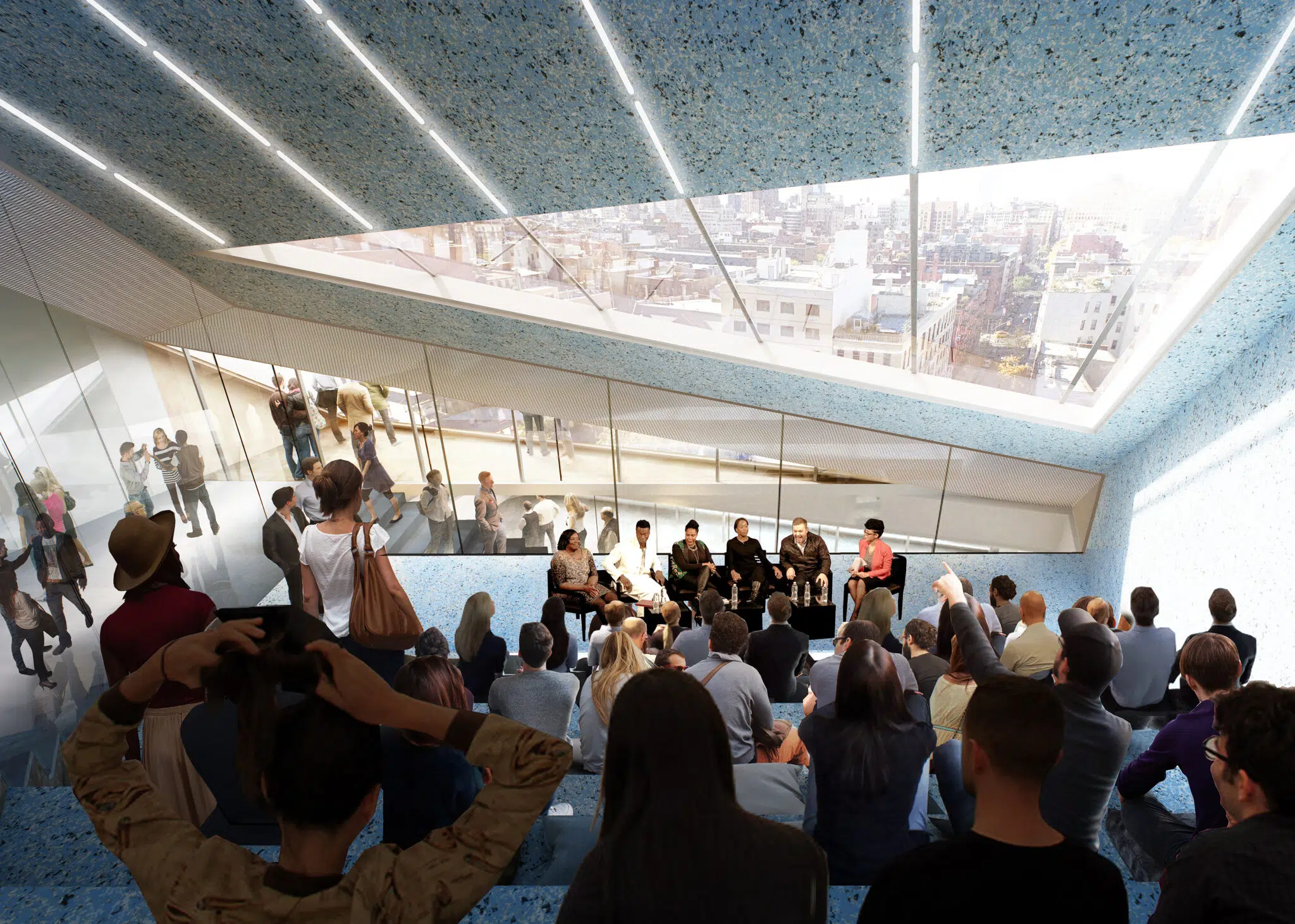 Interior rendering of the New Museum’s expansion. (Photo: OMA / bloomimages.de)