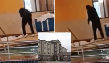 North Dakota Expressway Suites worker caught throwing bed sheets into hot tub horrifying guests
