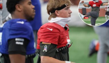 Jaxson Dart takes step toward Giants return after concussion absence