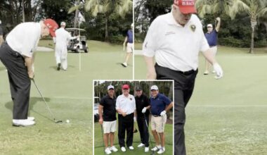 Trump sinks impressive chip shot in viral video after latest Biden golf jab: ‘Winning is always nice!’