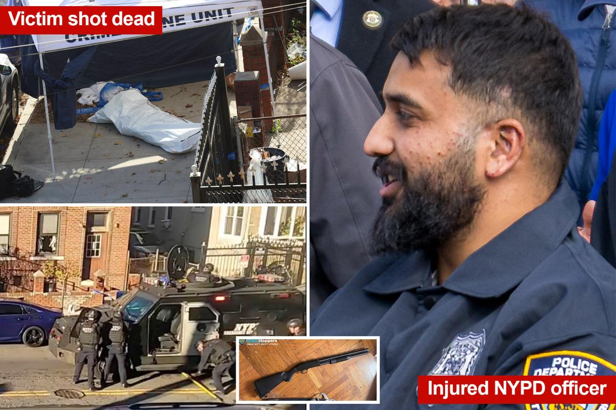 NYPD cop wounded in face during standoff with shotgun-wielding homicide suspect 