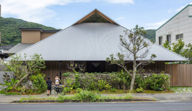 five interconnected timber volumes shape off-grid house on japanese island