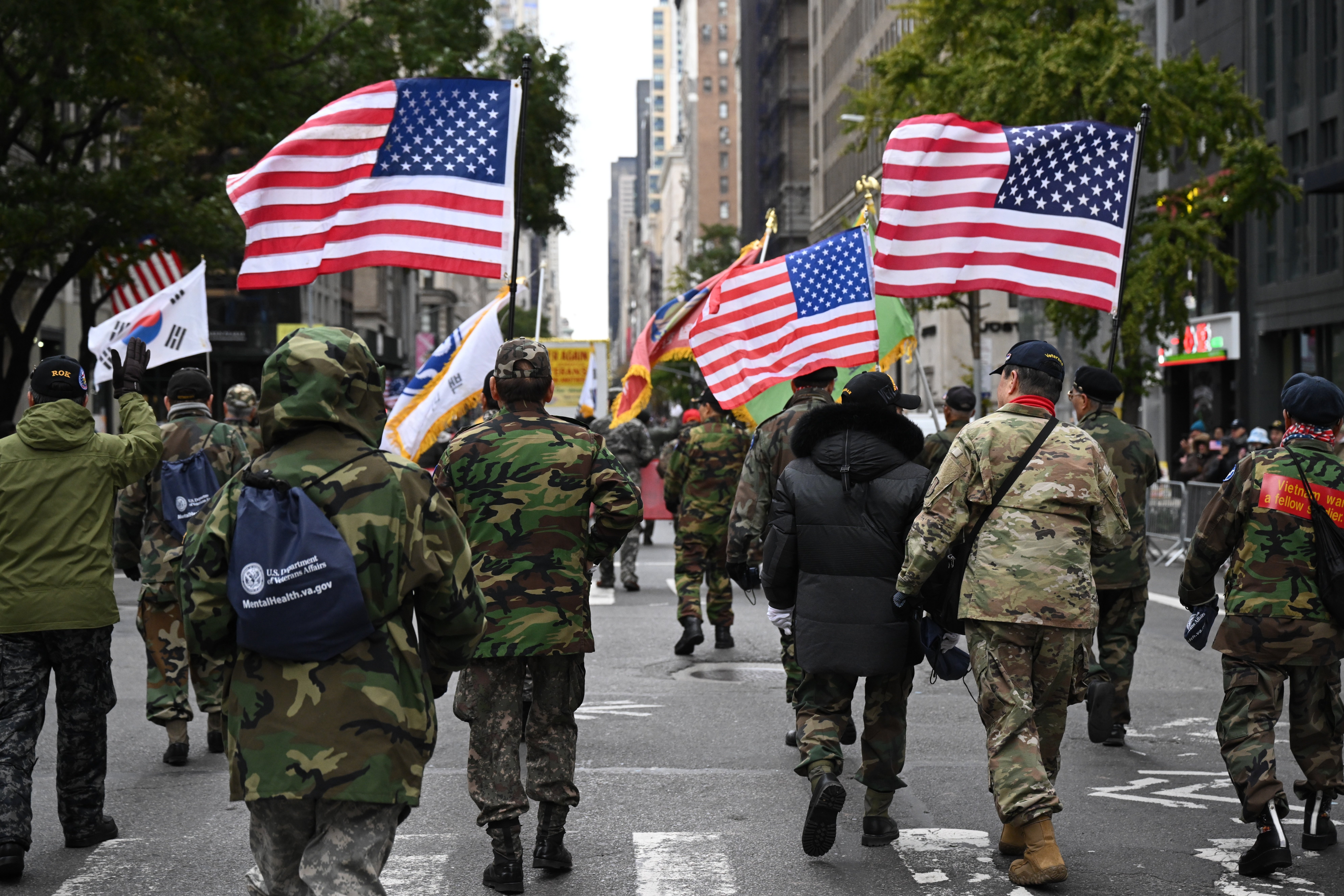 People participate in the 106th annual Veterans Day Parade on November 11, 2025, in New York City. 