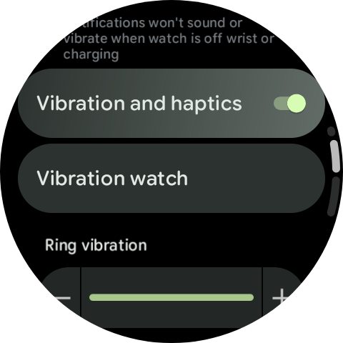 Vibration settings on Google Pixel Watch 4