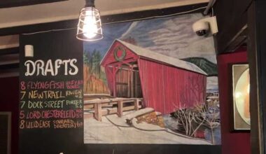 Local artist creates seasonal chalk art at the Horse Inn in Lancaster