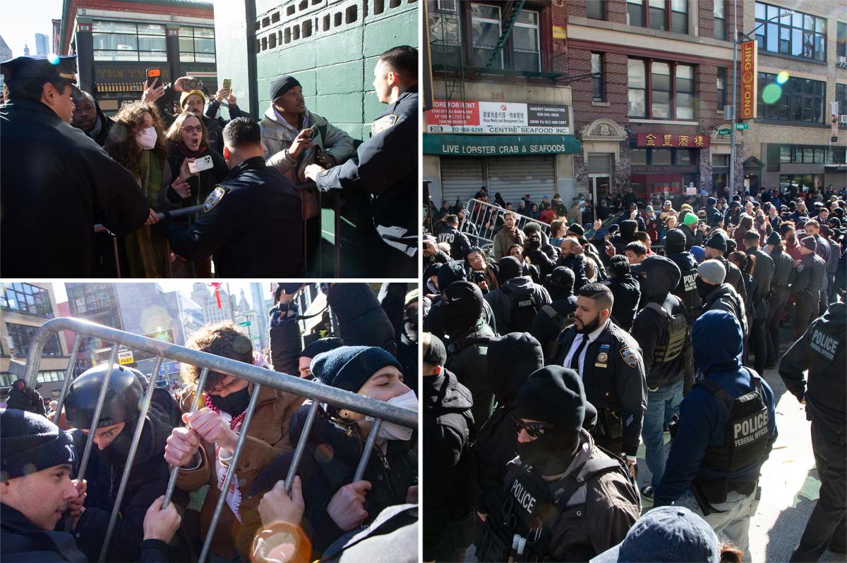 ICE protesters clash with cops at NYC government building after reports of agents rounding up illegal migrants