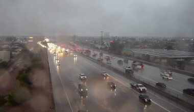Multiple roadways were closed due to flooding Thursday morning as rain fell in metro Phoenix for a ...