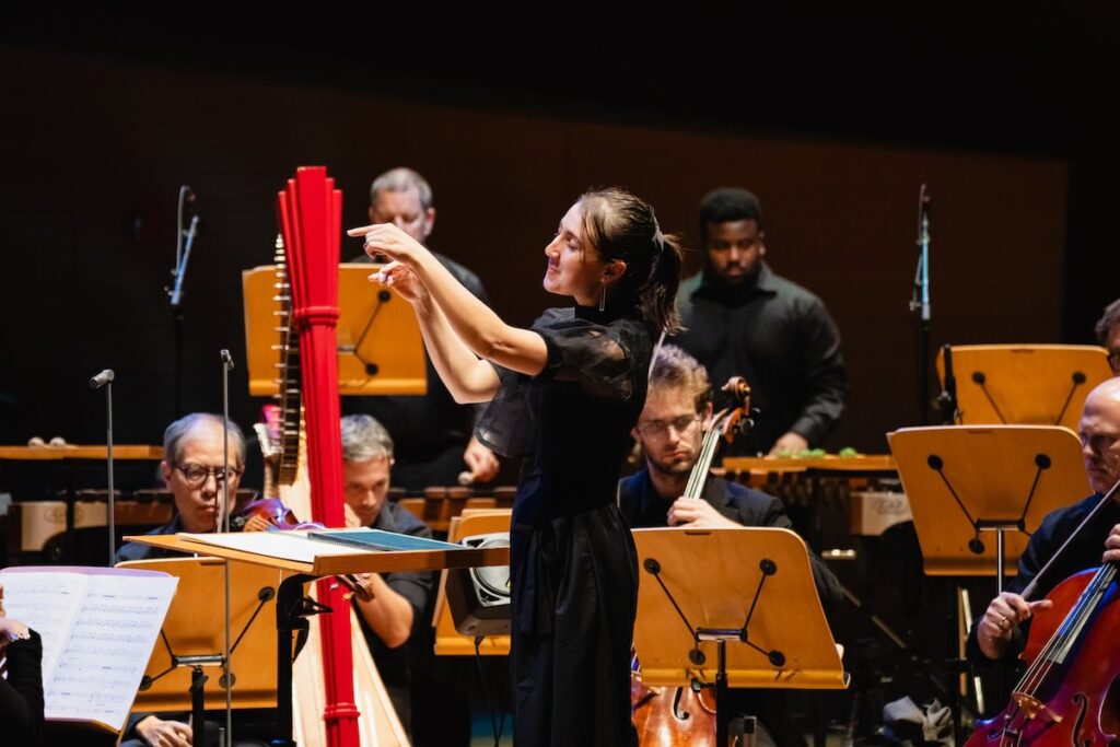 Raquel Acevedo Klein and the LA Phil -- Photo by Farah Sosa at the Walt Disney Concert Hall, provided courtesy of the Los Angeles Philharmonic Association 