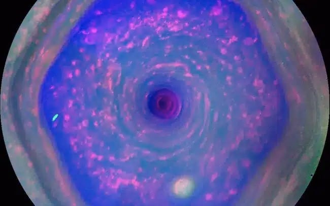 Saturn's Hexagon Photographed By The Cassini Probe