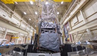Core portion of Roman observatory exiting test chamber