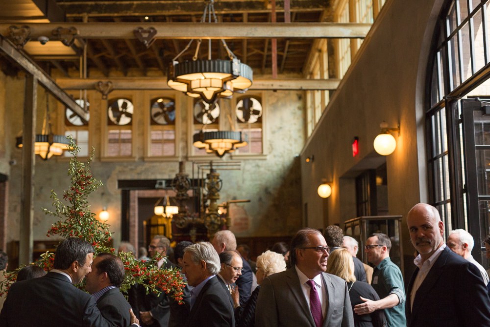 Guests flood the lobby of Hotel Emma as the doors are officially opened. Photo by Scott Ball.