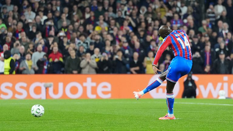 Jean-Philippe Mateta's penalty was saved by Rome-Jayden Owusu-Oduro