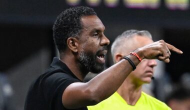 ATLANTA, GA - SEPTEMBER 13: Columbus head coach Wilfried Nancy reacts during the MLS match between Columbus Crew and Atlanta United FC on September 13th, 2025 at Mercedes-Benz Stadium in Atlanta, GA. (Photo by Rich von Biberstein/Icon Sportswire) (Icon Sportswire via AP Images)