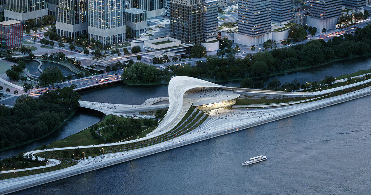 snøhetta sculpts hangzhou art museum to mimic shifting tides