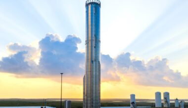 Starship booster B18 before the explosion