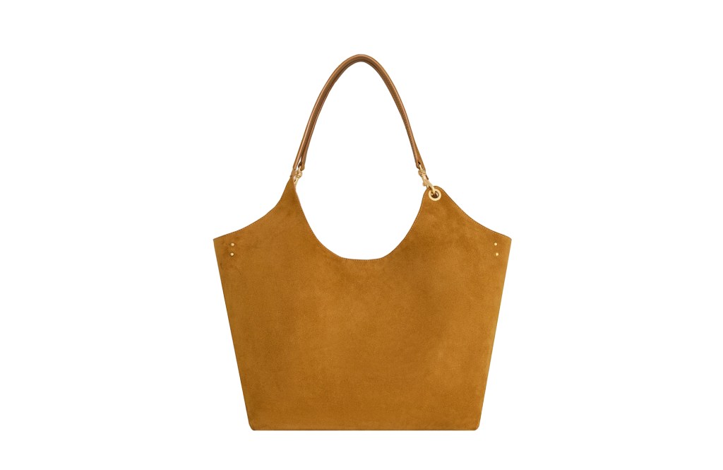 Suede handbag.