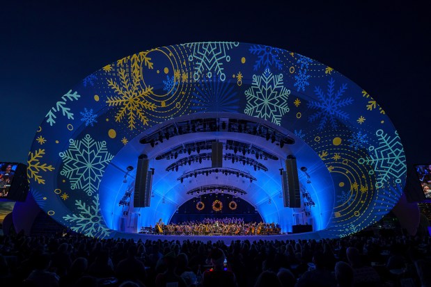 The San Diego Symphony's annual Noel Noel holiday program at the festively illuminated Rady Shell returns Dec. 19-21. (Gary Payne)