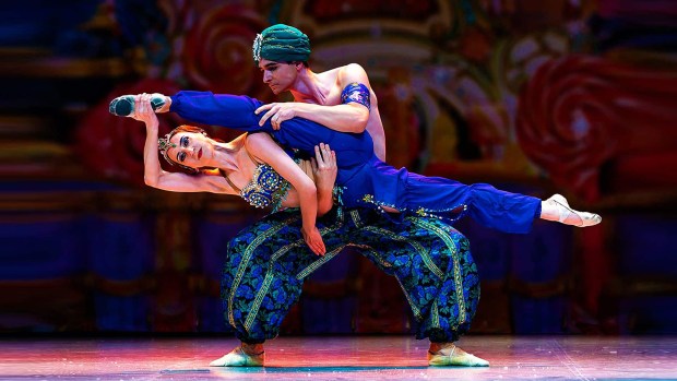 Dancers from World Ballet Company perform the Arabian Dance in the company's "The Nutcracker" production, which plays in December in both San Diego and Escondido. (World Ballet Company)