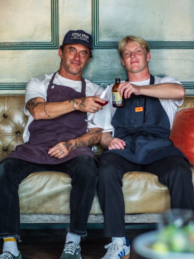 Little Fawn Restaurant & Cocktail owner Jon Rhinerson, left, and head chef Seth Tuma. (Alex Malik)