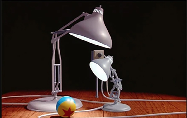 A still from "Luxo Jr.," one of the first computer animated films ever made. It was featured in 1986 at "Spike & Mike's Festival of Animation." (Pixar)