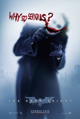The Joker writes in blood in one of the posters of The Dark Knight