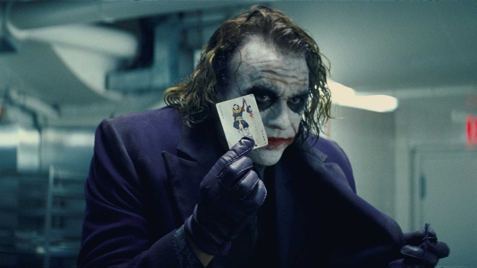 The Dark Knight screen capture with Heath Ledger as The Joker
