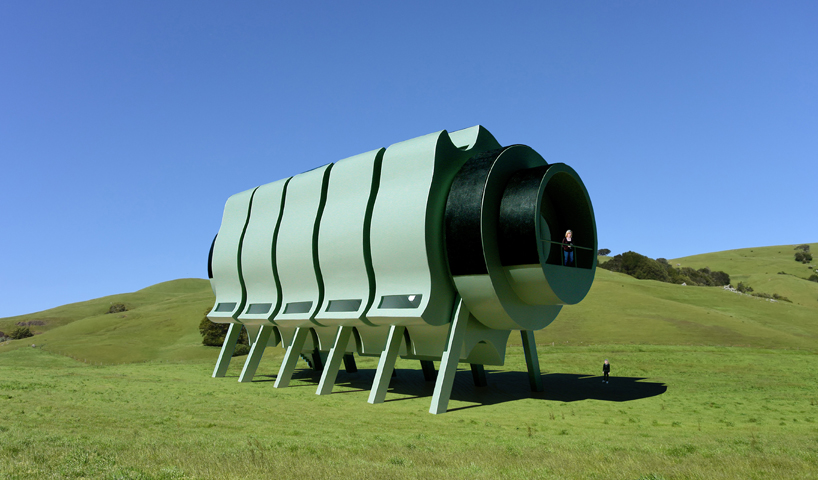 five rotating modules reconfigure to form interactive segmented house of the future