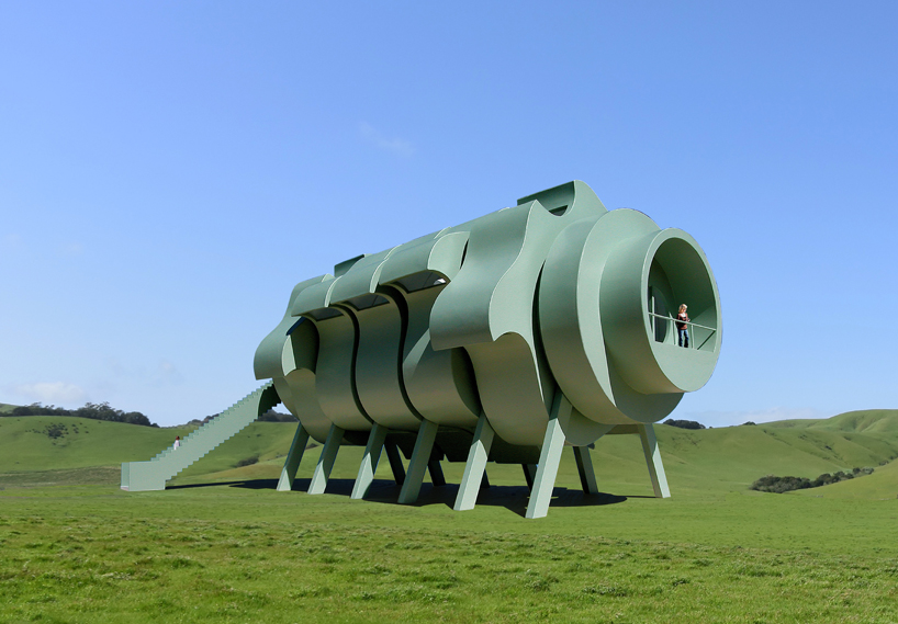 five rotating modules reconfigure to form interactive segmented house of the future