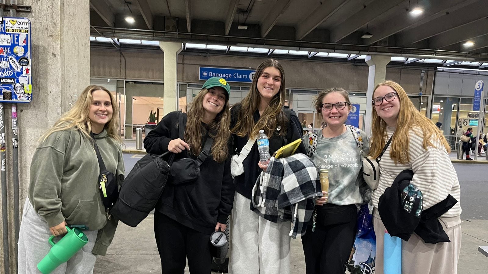 Briana (green hat) and her bridal party returning from Florida Bachelorette pastry for the holiday.