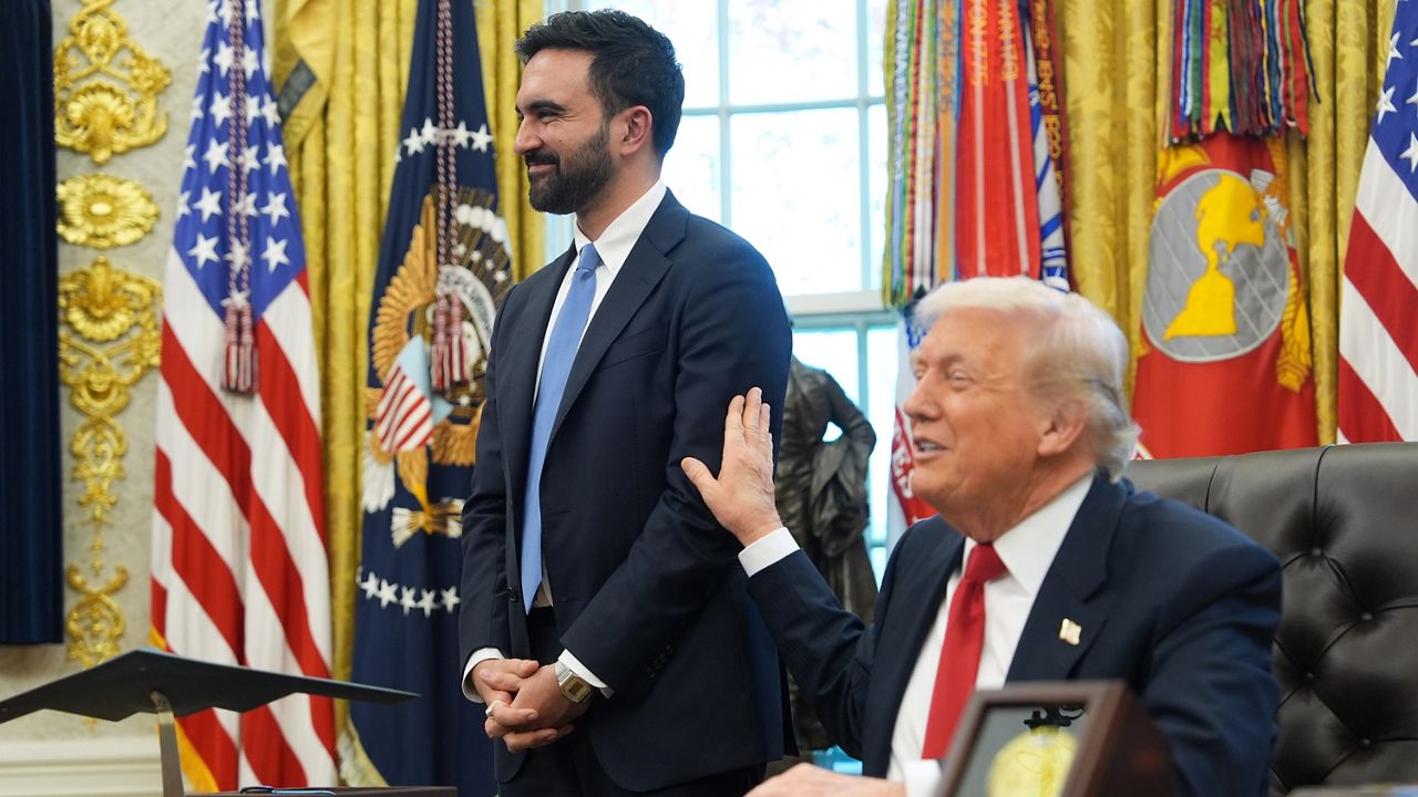 President Donald Trump speaks after meeting with New York City Mayor-elect Zohran Mamdani in the Oval Office on Friday, Nov. 21, 2025, in Washington, D.C.