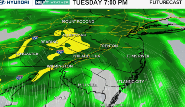 Rain will create messy travel conditions Tuesday in Philadelphia region. Here's the weather forecast.